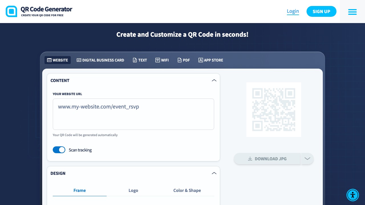 QR Code Generator Pro simple interface for creating basic dynamic QR codes