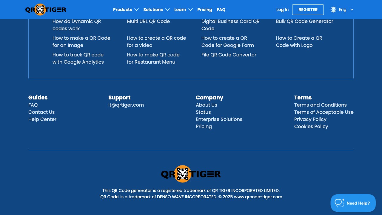 QR Tiger dynamic QR code generator with REST API and bulk generation interface